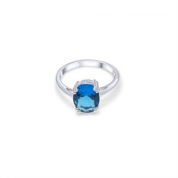 petsios Silver ring with aquamarine stone