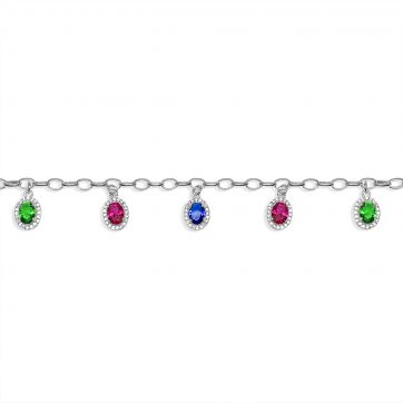 petsios Bracelet with emerald, sapphire and ruby stones