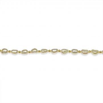 petsios Gold plated bracelet with pearls