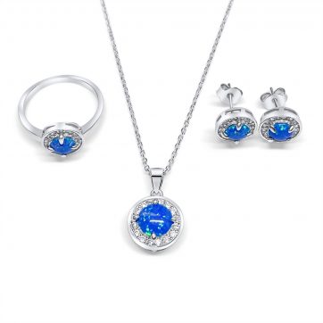 petsios Set with opal and zircon stones