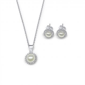 petsios Set with pearl and zircon stones