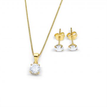 petsios Gold plated set with zircon stones