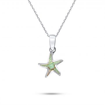 petsios White opal starfish pendant