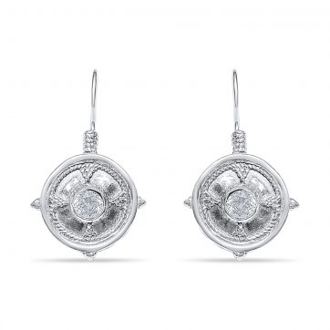 petsios Oxidised earrings with zircon stones