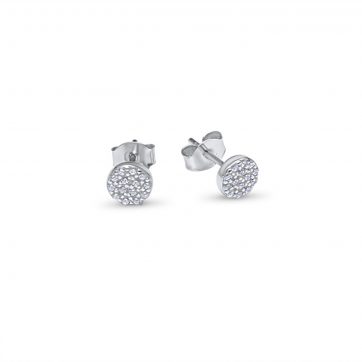 petsios Silver stud earrings with zircon stones