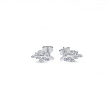 petsios Olive branch stud earrings with zircon stones