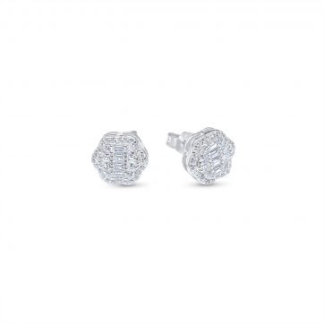 petsios Silver stud earrings with zircon stones