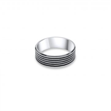 petsios Steel ring with black segments