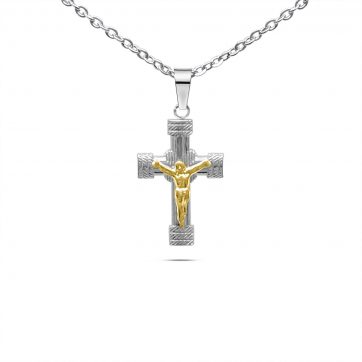 petsios Steel crucifix necklace